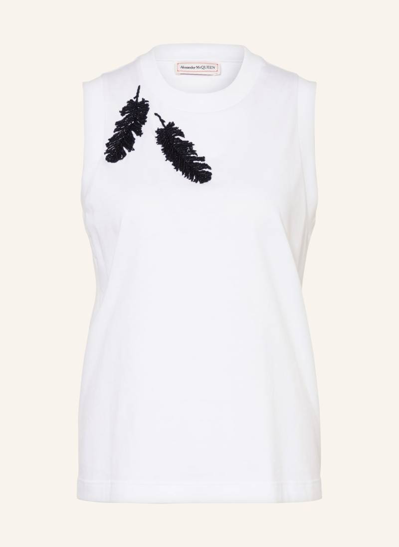 Alexander Mcqueen Top Mit Schmucksteinen weiss von alexander mcqueen