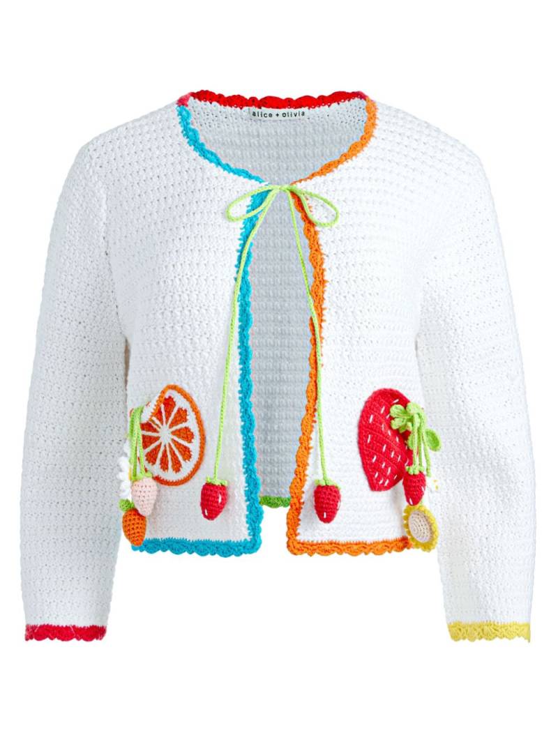 alice + olivia Anderson crochet cardigan - White von alice + olivia