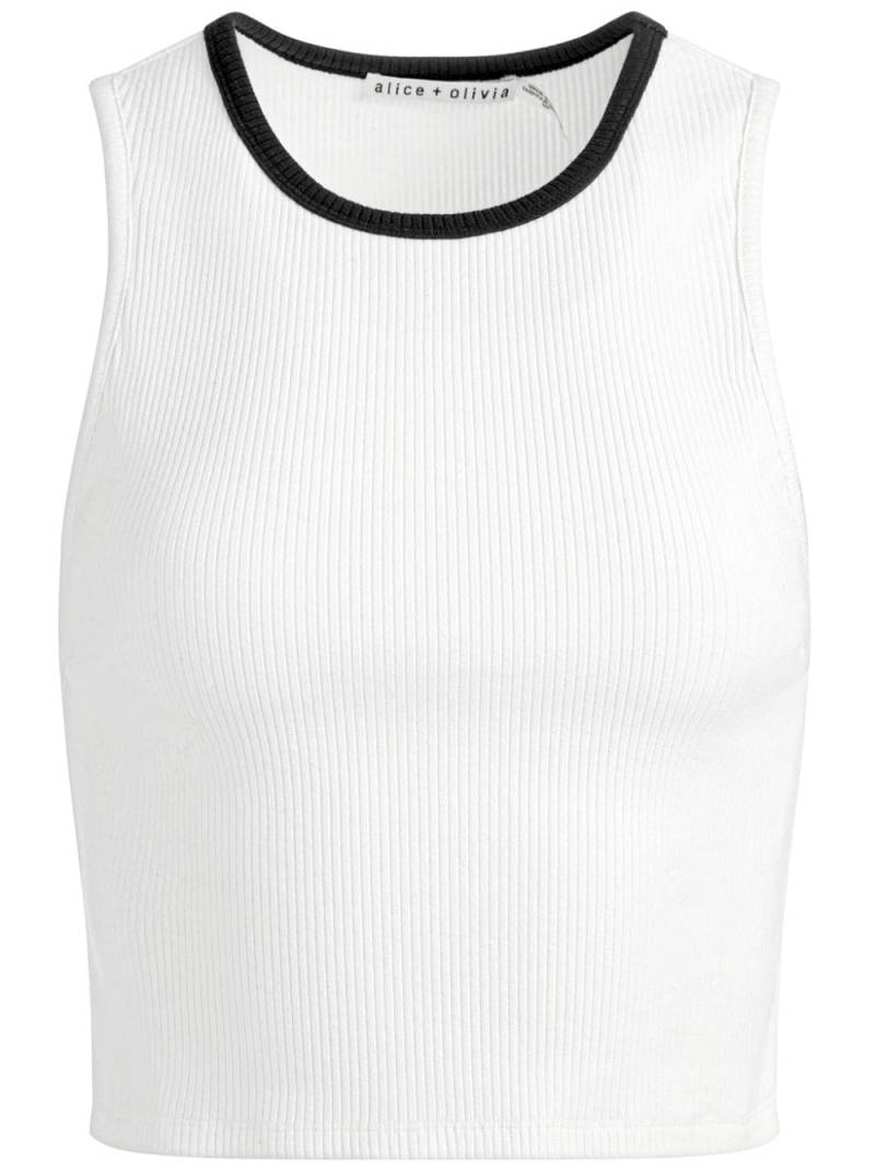 alice + olivia Andre ribbed cropped tank top - White von alice + olivia