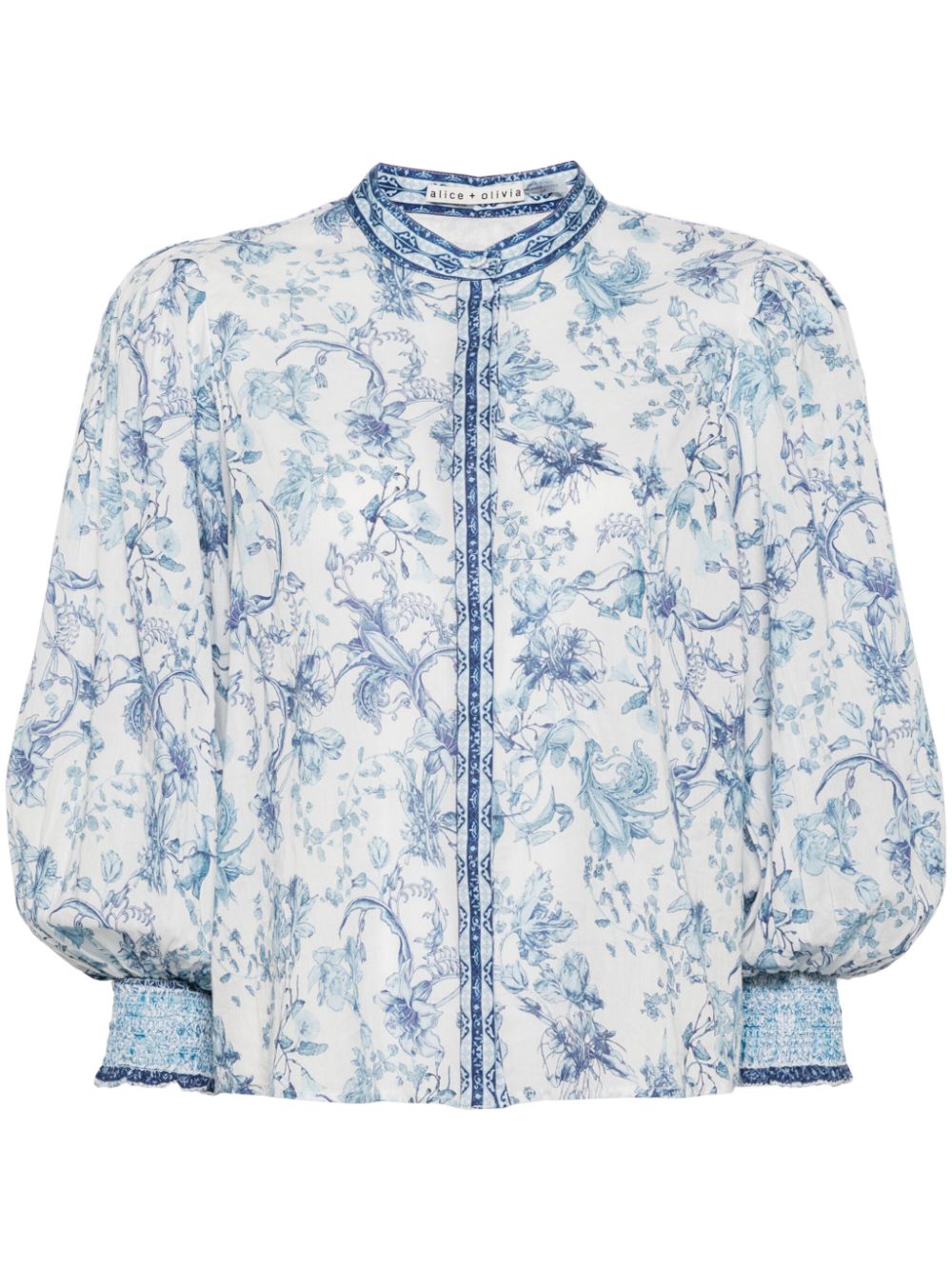 alice + olivia April floral-print cotton blouse - White von alice + olivia