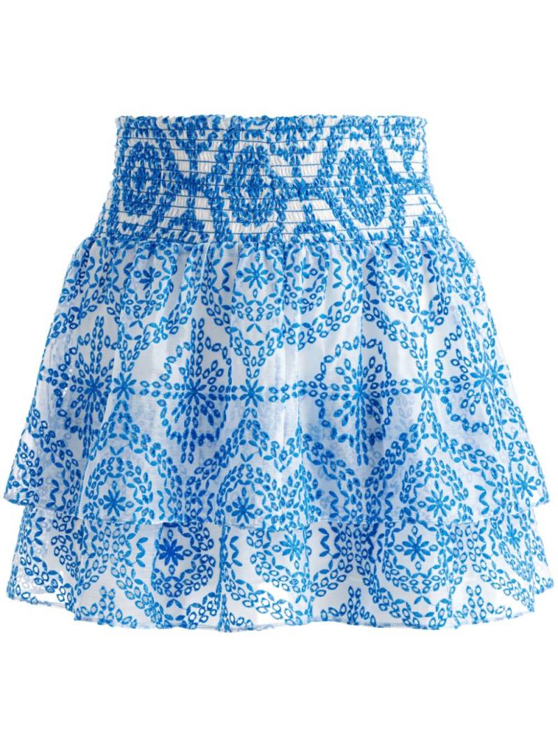 alice + olivia Bethie embroidered miniskirt - Blue von alice + olivia