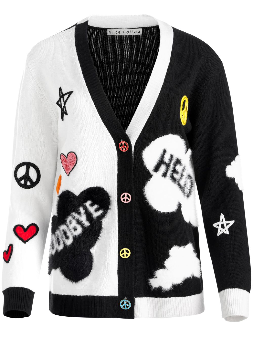 alice + olivia x The Beatles Bradford cardigan - White von alice + olivia