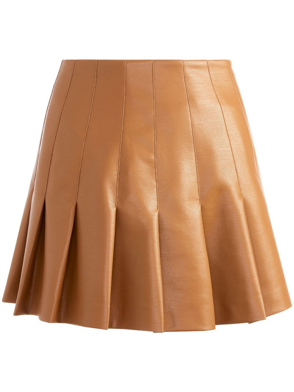 alice + olivia Carter faux leather pleated skirt - Brown von alice + olivia