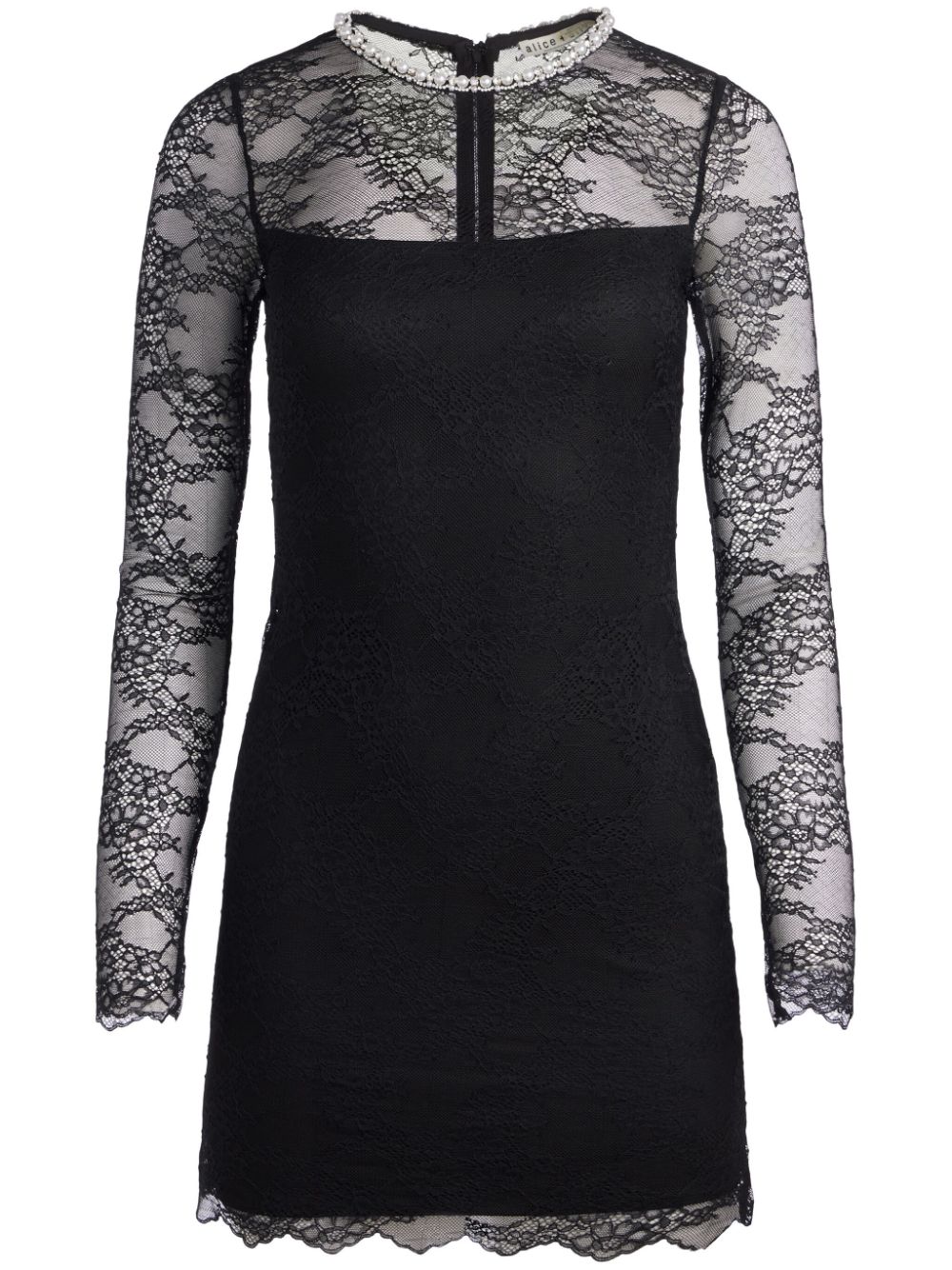 alice + olivia Delora lace-overlay mini dress - Black von alice + olivia