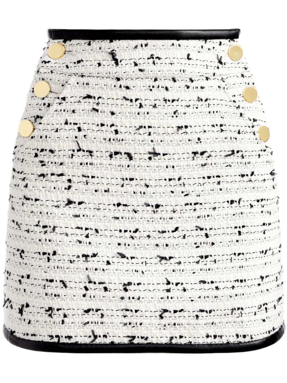 alice + olivia Donald button-detail bouclé mini skirt - White von alice + olivia