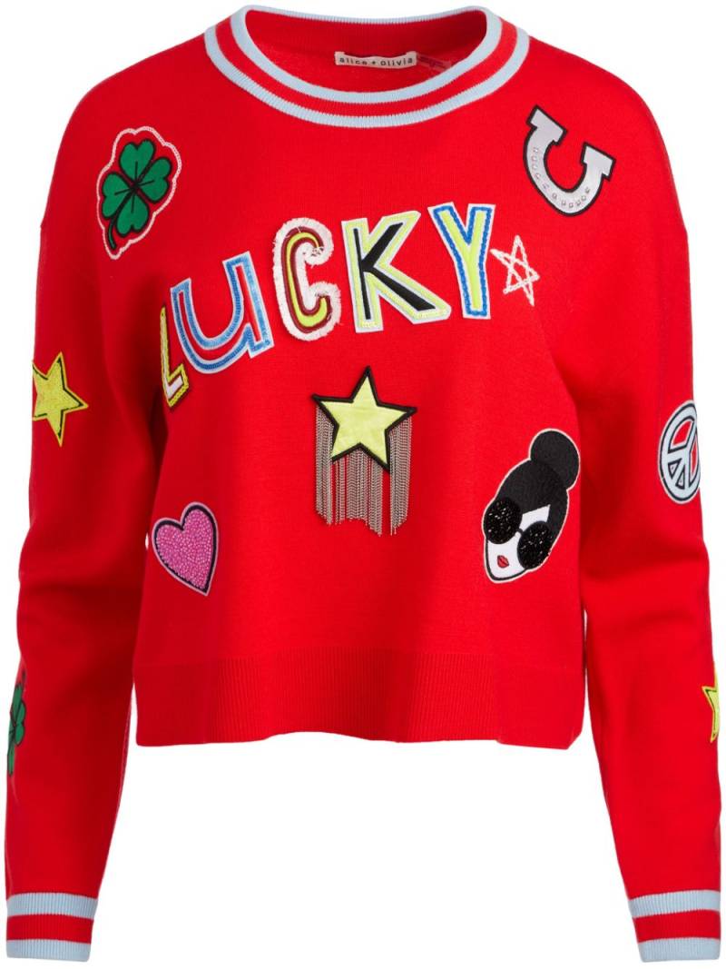 alice + olivia Gleeson patch-embellished jumper - Red von alice + olivia