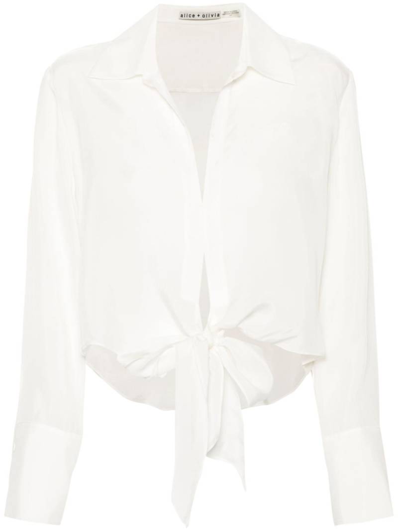 alice + olivia Hannon tie-fastening blouse - White von alice + olivia