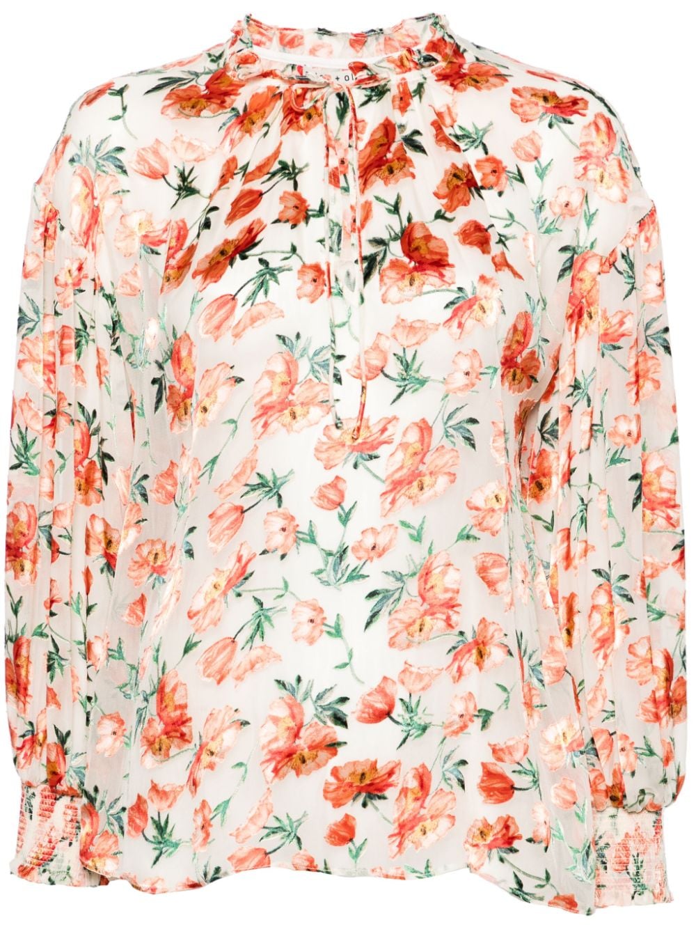 alice + olivia Julius floral-jacquard organza blouse - Neutrals von alice + olivia