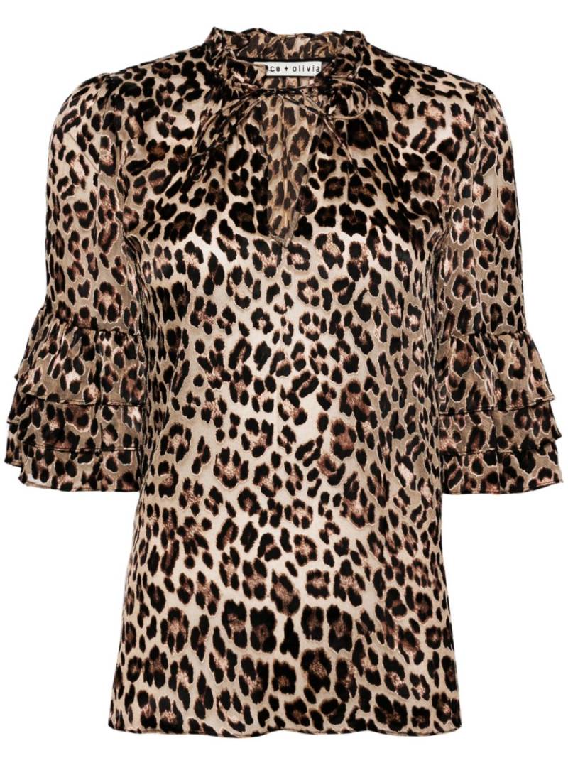 alice + olivia Julius tier tunic top - Brown von alice + olivia