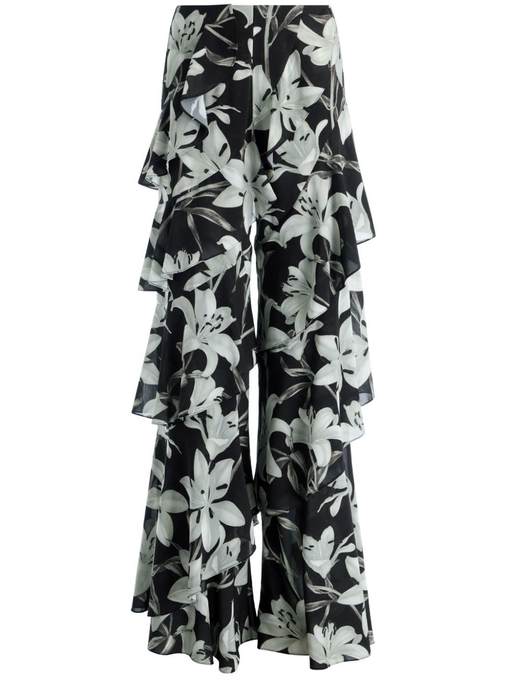 alice + olivia Lotus ruffled palazzo pants - Black von alice + olivia