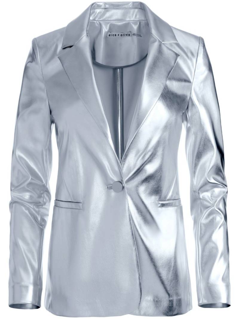 alice + olivia Macey metallic vegan leather blazer - Silver von alice + olivia