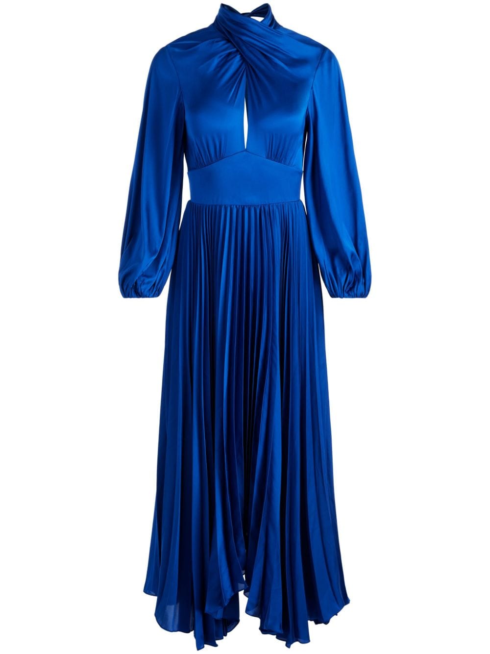 alice + olivia Mahogany twist-neck pleated maxi dress - Blue von alice + olivia