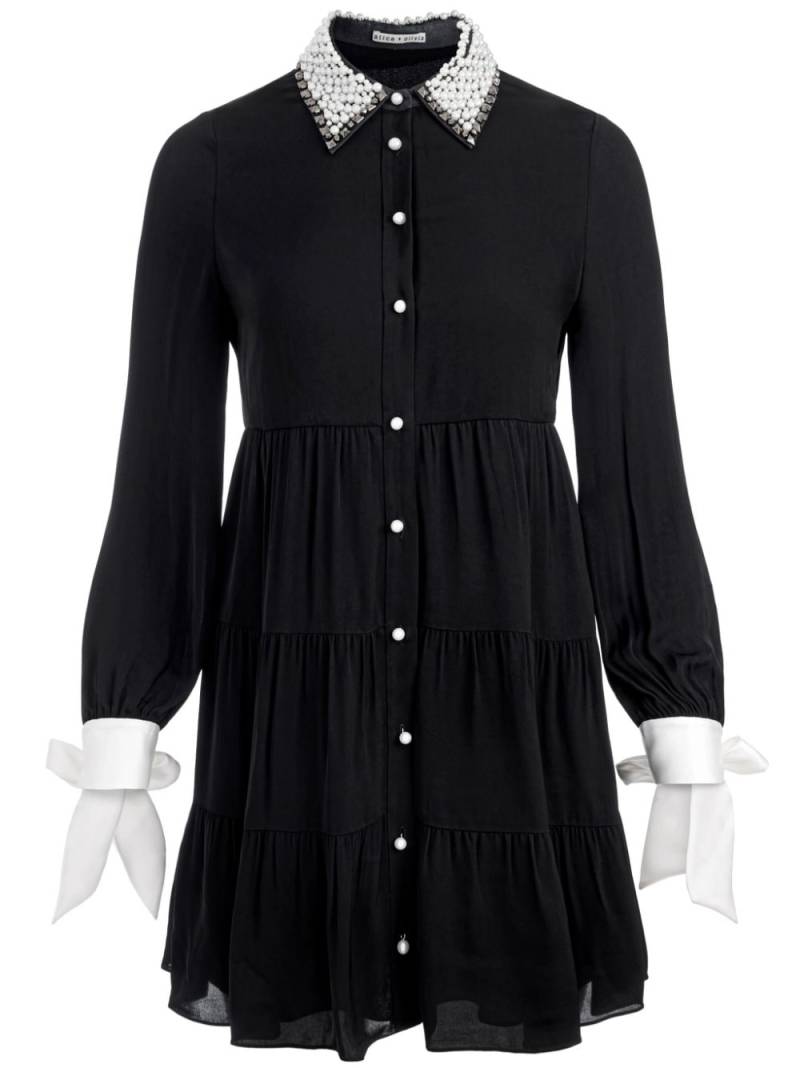 alice + olivia Meeko embellished-collar mini shirt dress - Black von alice + olivia