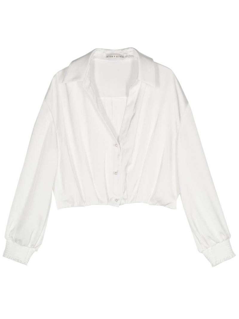 alice + olivia Pierre cropped shirt - White von alice + olivia