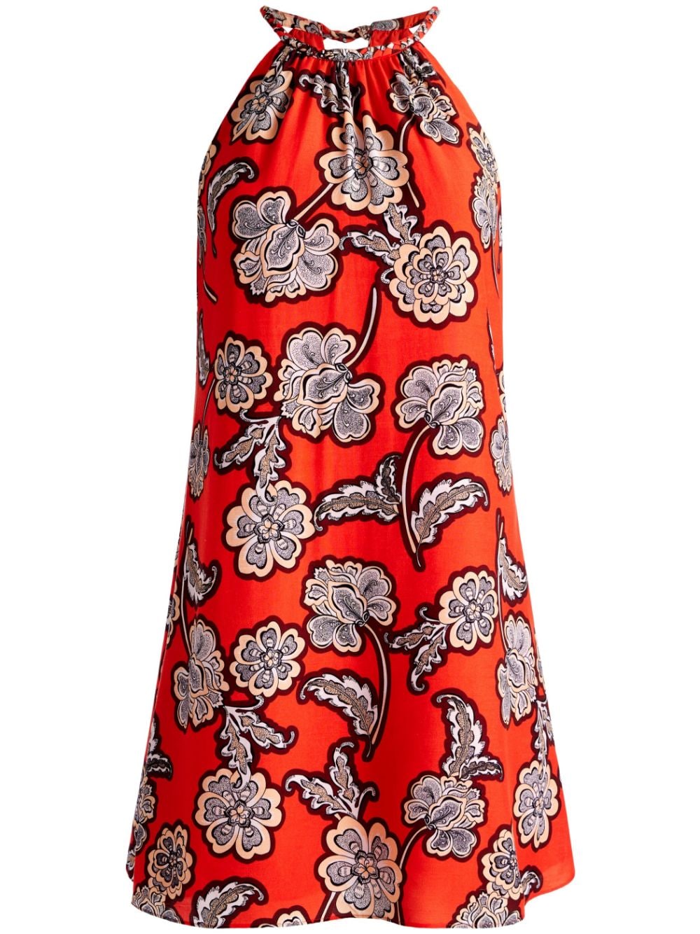 alice + olivia Quinn floral-print halterneck minidress - Orange von alice + olivia