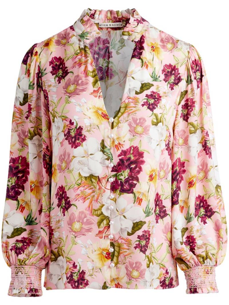 alice + olivia Reilly floral-print satin blouse - Pink von alice + olivia