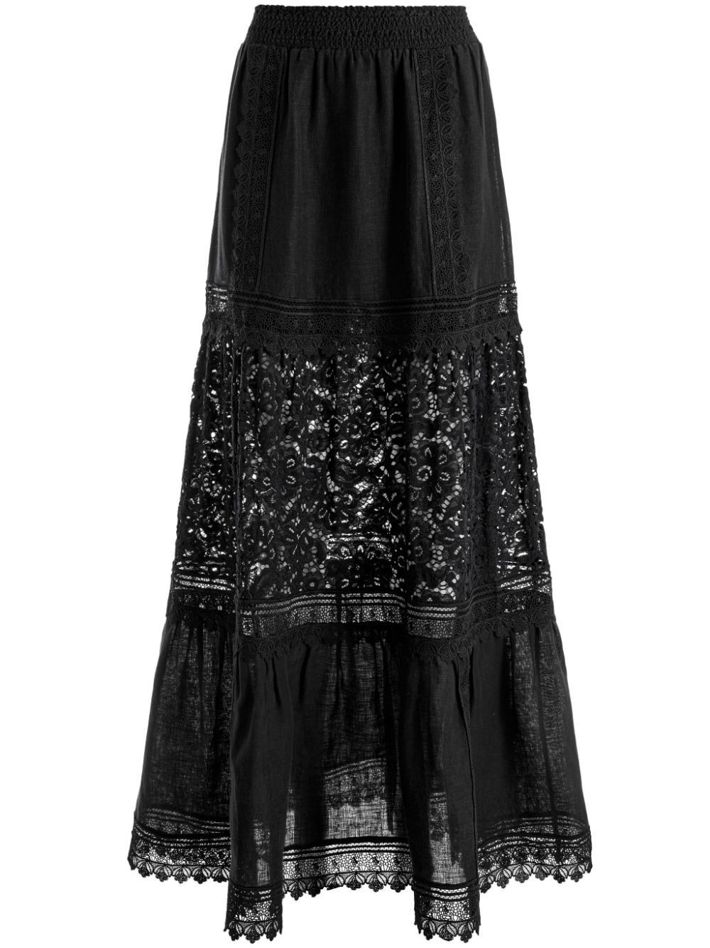 alice + olivia Reise tiered lace skirt - Black von alice + olivia