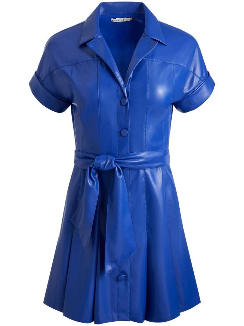 alice + olivia Shirley short-sleeved pleated shirt dress - Blue von alice + olivia