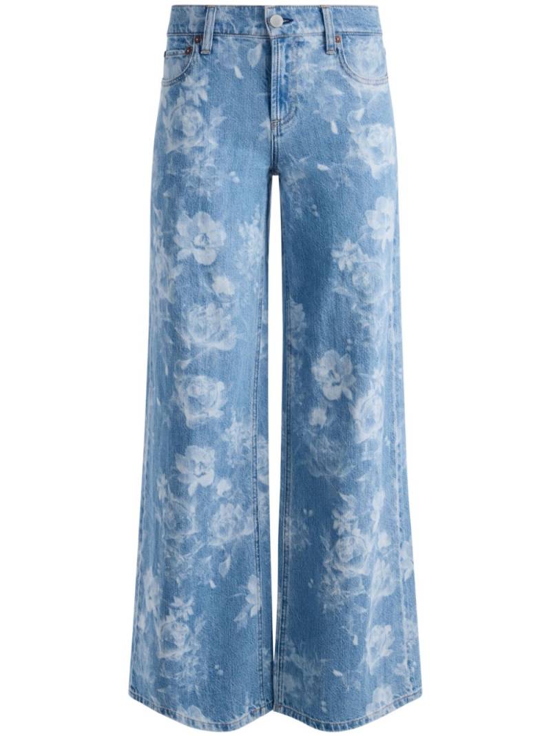 alice + olivia Trish floral-print wide-leg jeans - Blue von alice + olivia