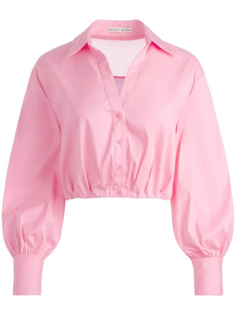 alice + olivia Trudy cotton-blend cropped blouse - Pink von alice + olivia