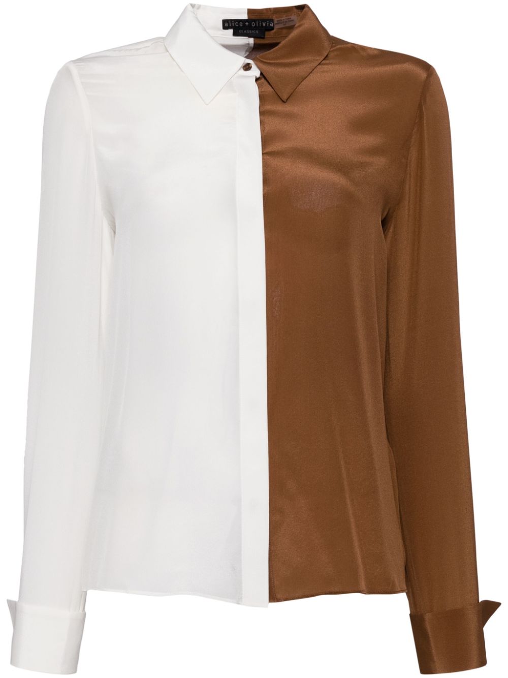 alice + olivia Willa color block shirt - White von alice + olivia