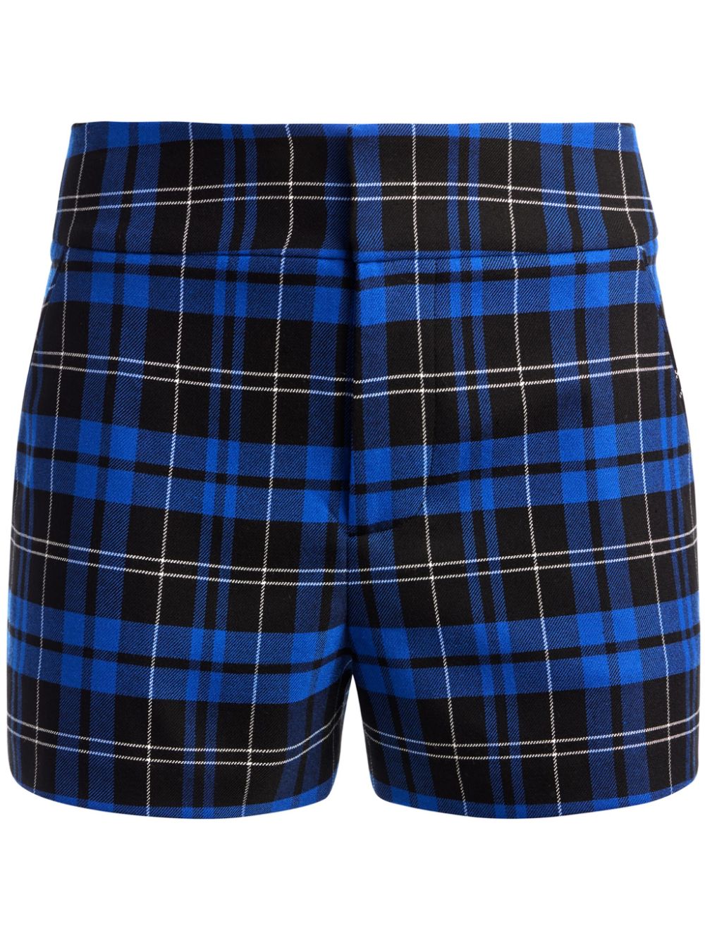 alice + olivia Cady high-waist check-print shorts - Blue von alice + olivia