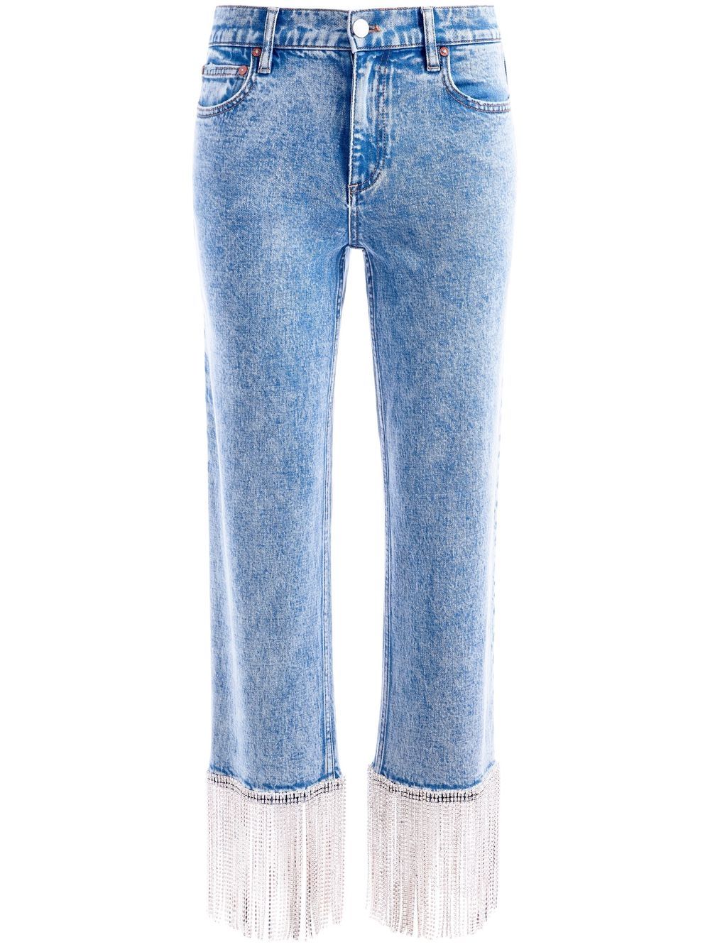 alice + olivia Amazing crystal-embellished boyfriend jeans - Blue von alice + olivia