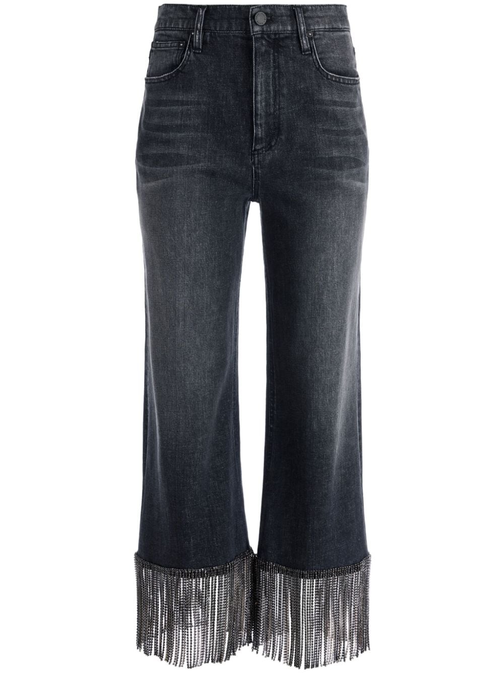 alice + olivia Amazing crystal-fringe boyfriend jeans - Black von alice + olivia