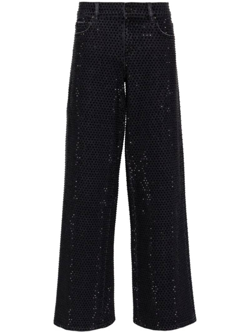 alice + olivia crystal embellishment wide-leg jeans - Black von alice + olivia