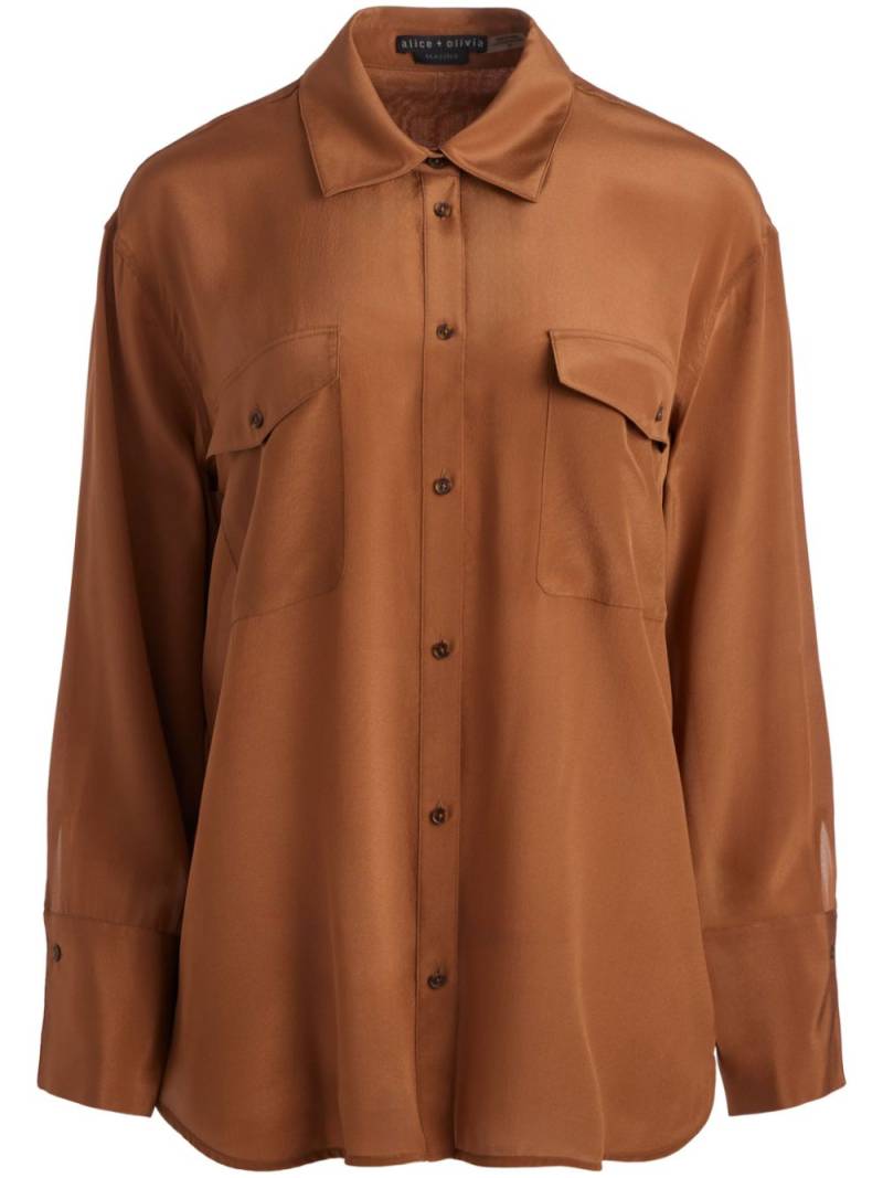 alice + olivia finely oversized utility shirt - Brown von alice + olivia