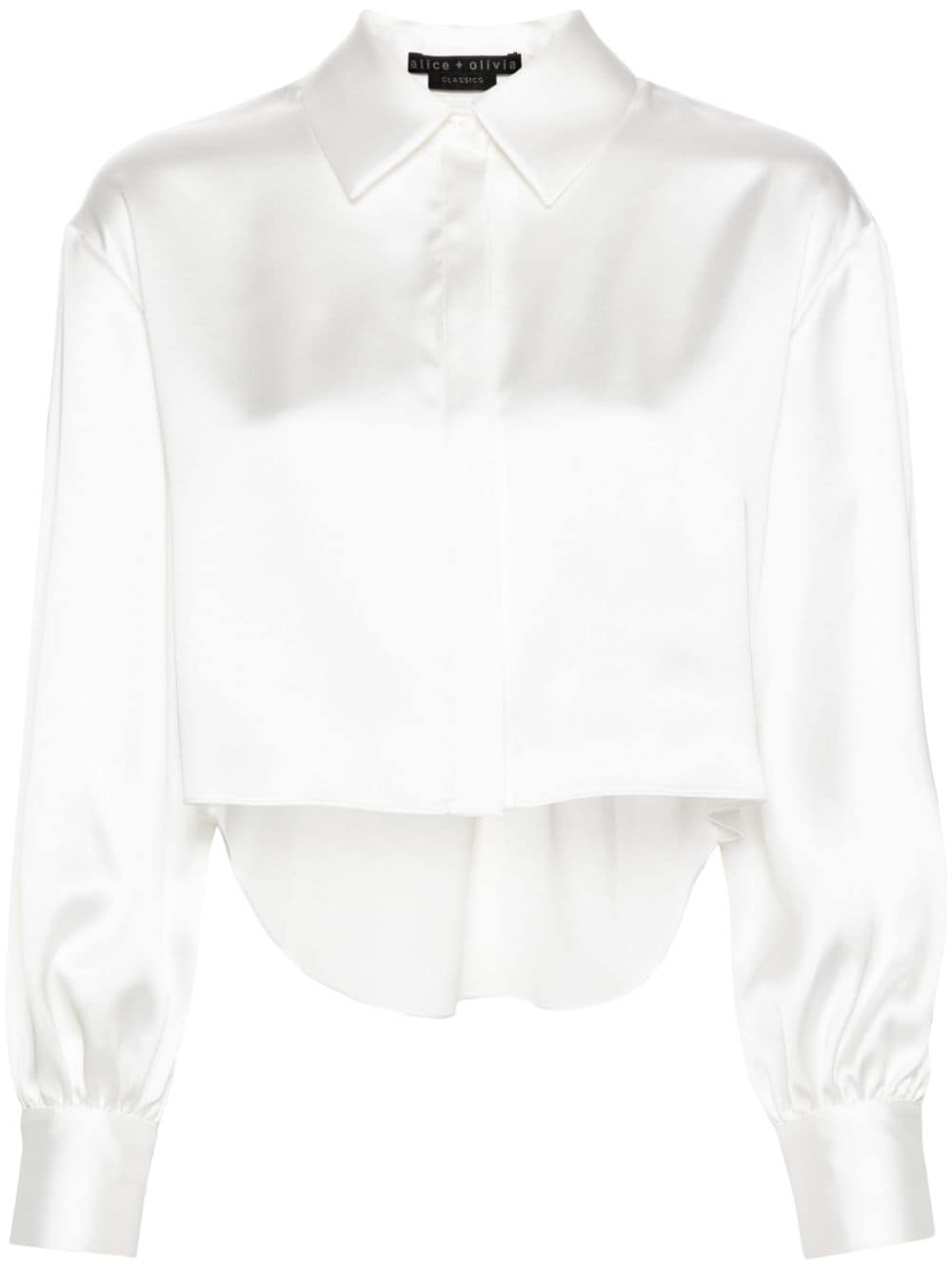 alice + olivia high-low satin shirt - White von alice + olivia