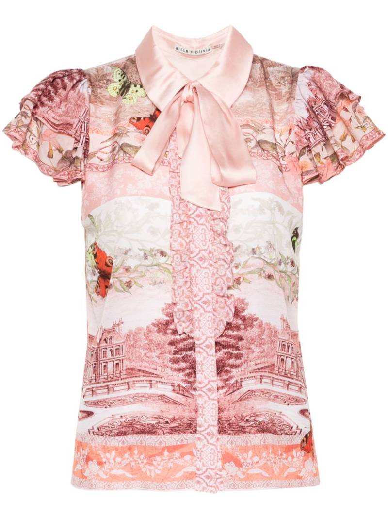 alice + olivia mix-print silk blouse - Pink von alice + olivia