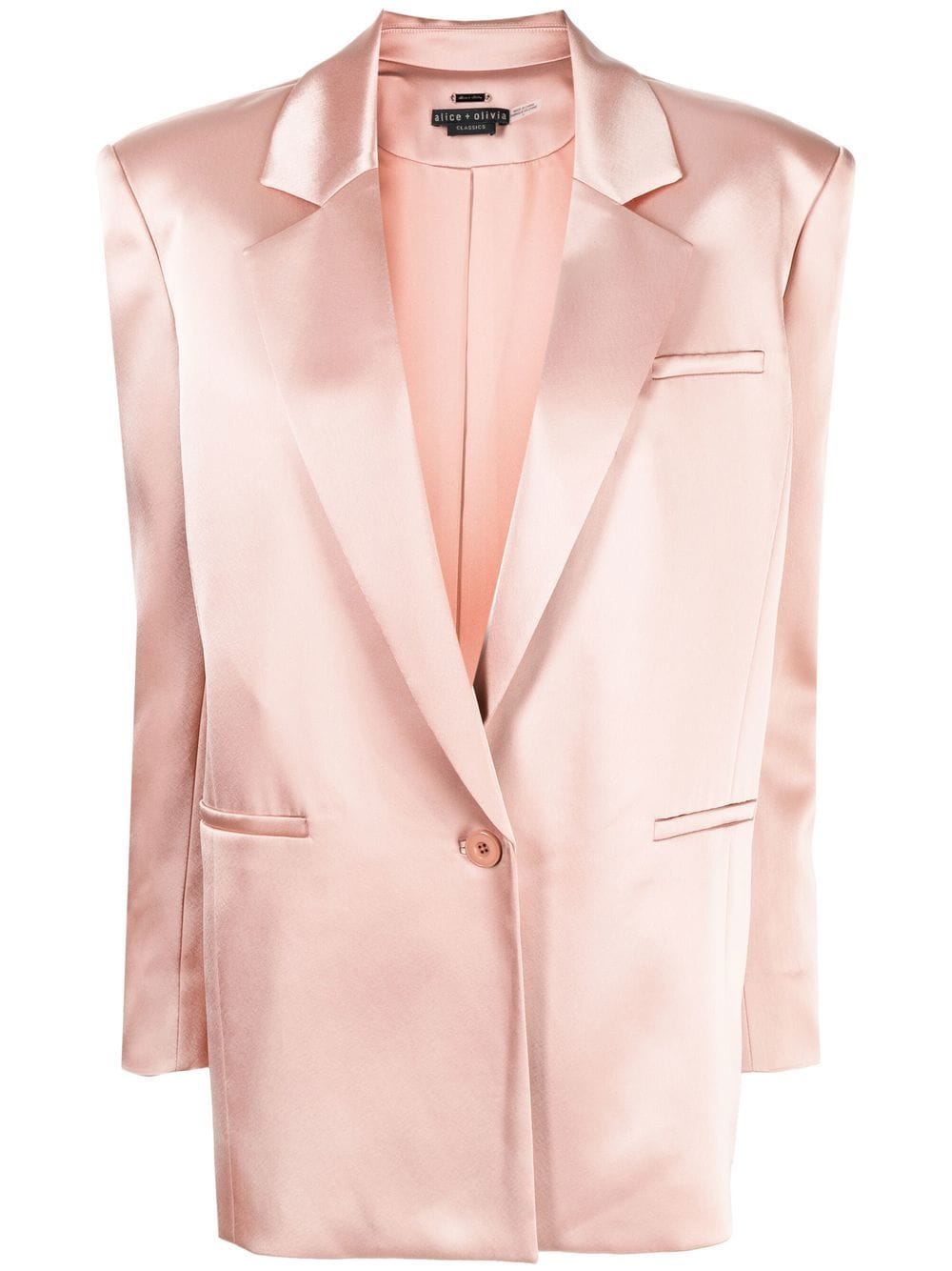 alice + olivia satin-finish single-breasted blazer - Pink von alice + olivia