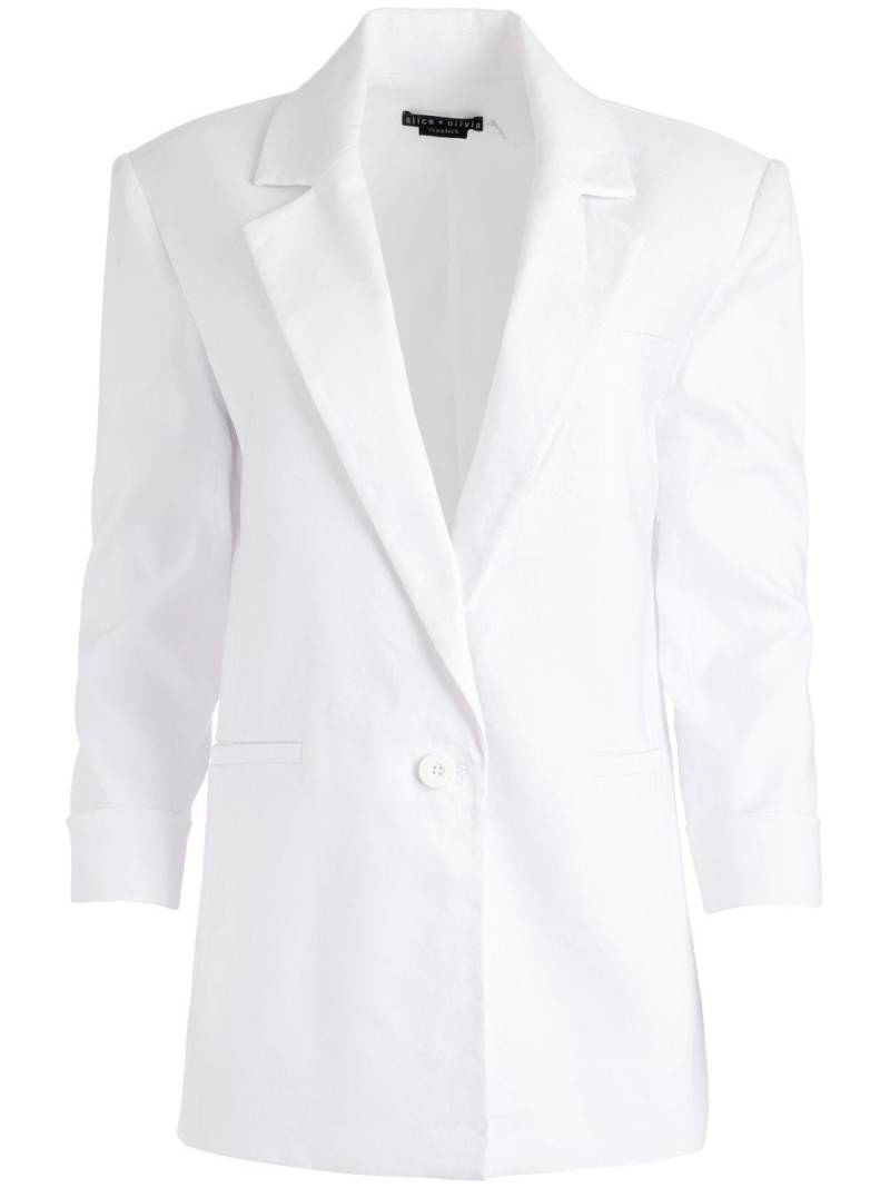 alice + olivia Shan shoulder-pad roll-sleeve blazer - White von alice + olivia