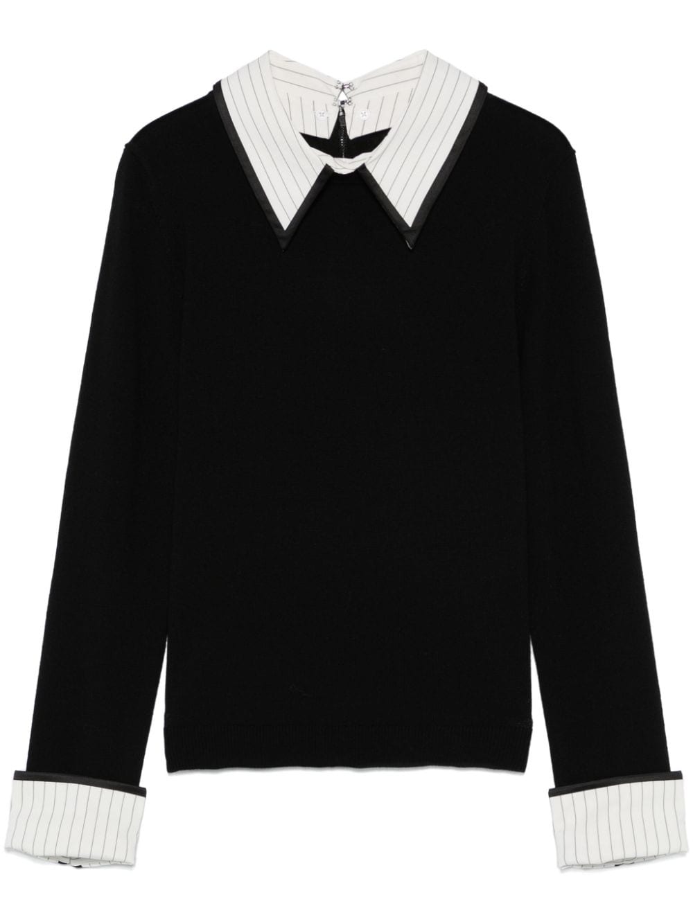 alice + olivia stripe-trim sweater - Black von alice + olivia