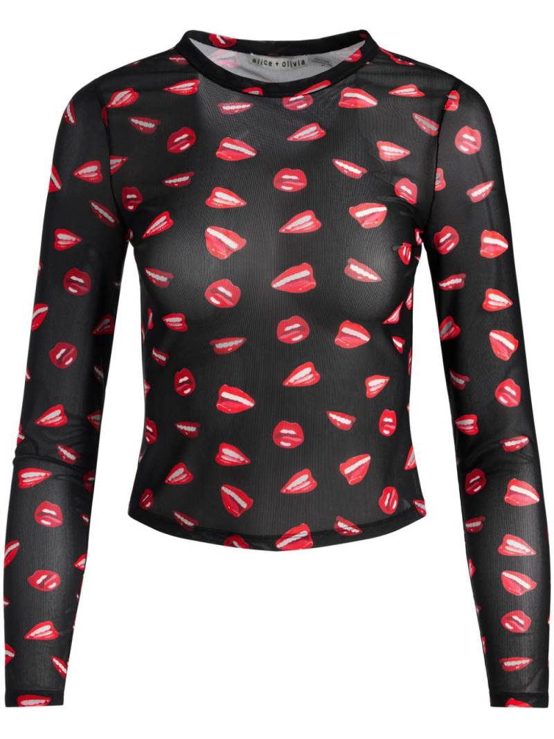 alice + olivia x Tom Wesselmann Delaina crop top - Black von alice + olivia