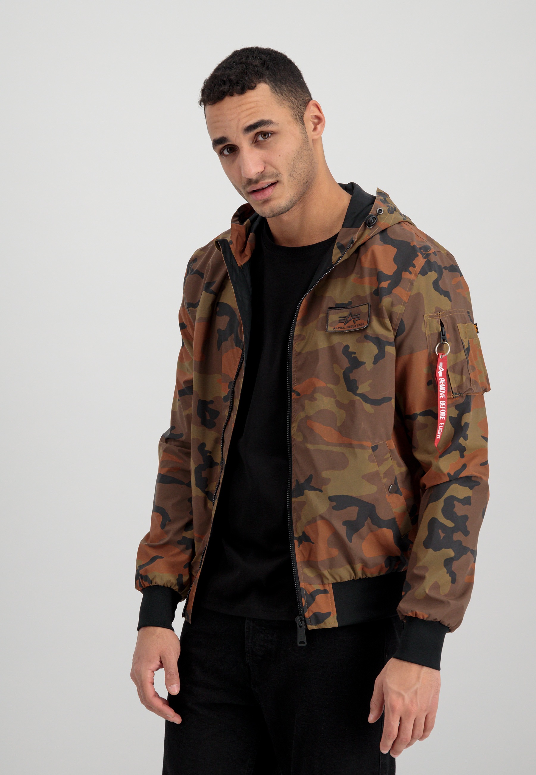 Alpha Industries Bomberjacke »Alpha Industries Men - Bomber Jackets MA-1 LW Hooded Refl. Camo« von alpha industries