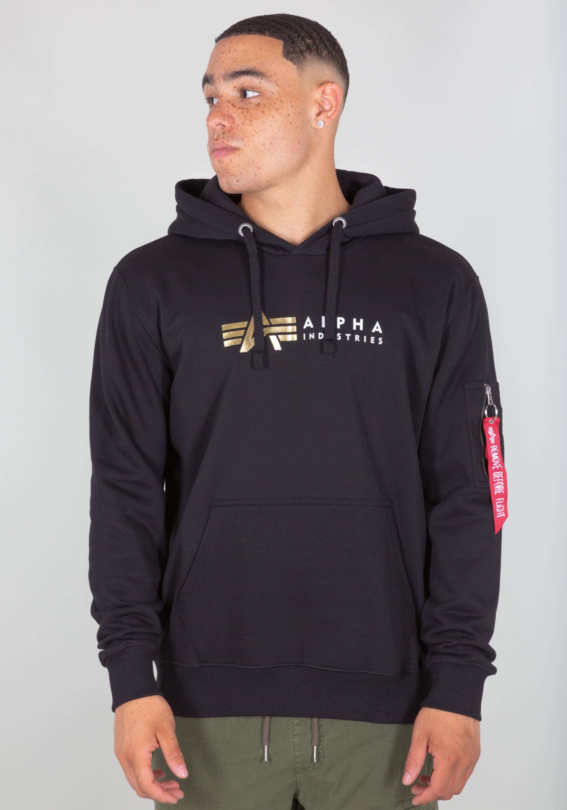 Alpha Industries Hoodie »Alpha Industries Men - Hoodies Alpha Label Hoody Foil Print« von alpha industries