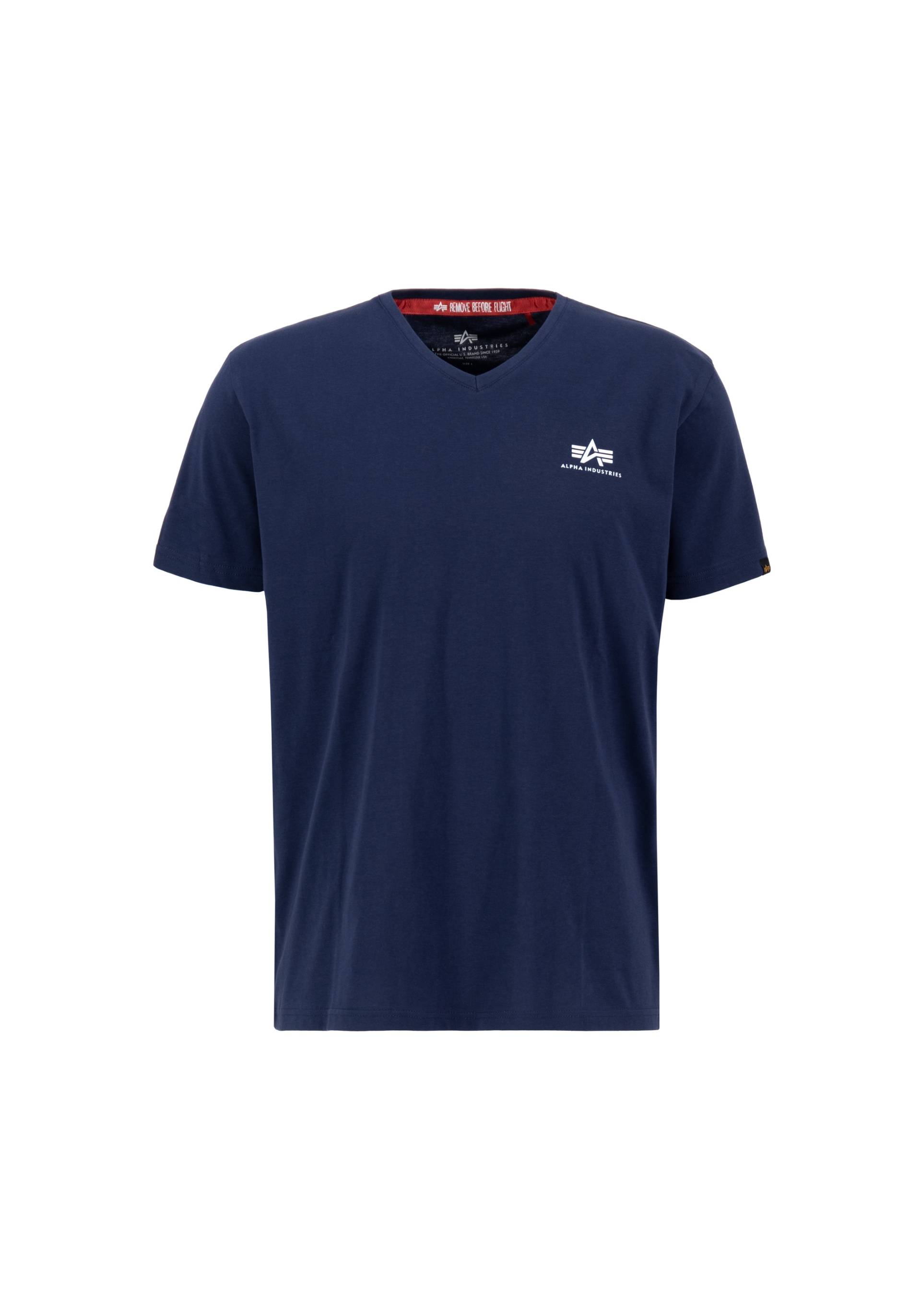 Alpha Industries T-Shirt »Alpha Industries Men - T-Shirts Basic V-Neck T Small Logo« von alpha industries