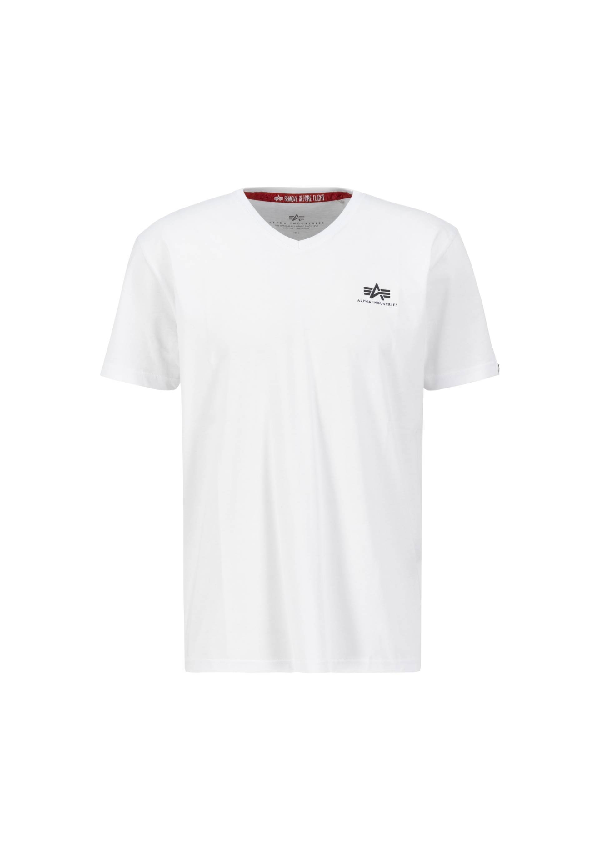 Alpha Industries T-Shirt »Alpha Industries Men - T-Shirts Basic V-Neck T Small Logo« von alpha industries