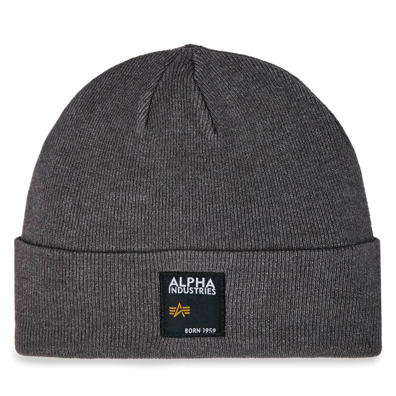 Mütze Alpha Industries Label Beanie 118934 Grau von alpha industries