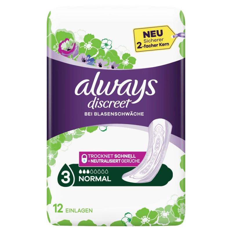 Discreet Inkontinenz-einlagen Normal Bei Blasenschwäche Damen  12 Pezzi von always