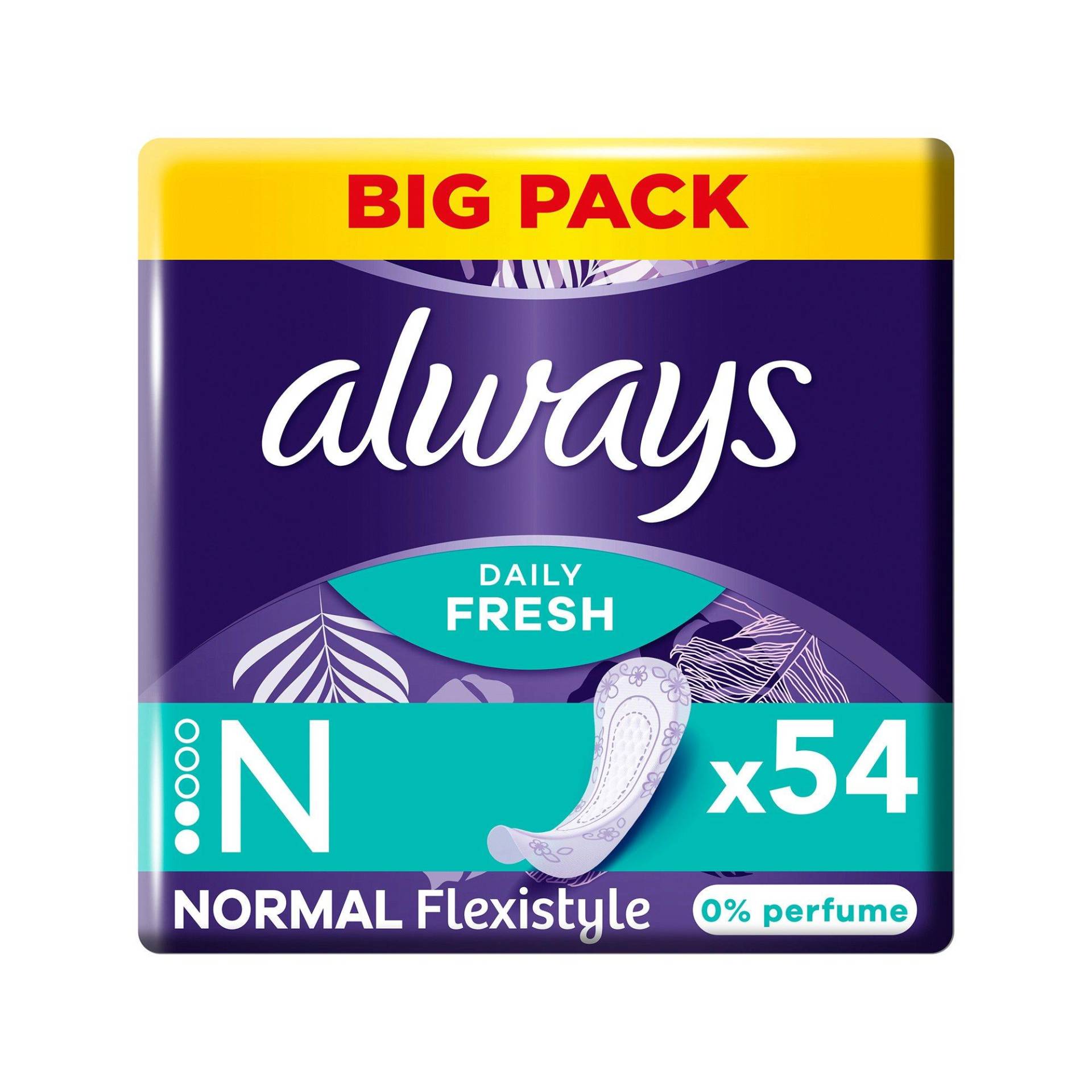 Slipeinlage Daily Fresh Flexistyle Normal Ohne Duft Bigpack Damen  54STK von always