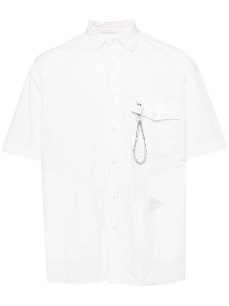 and Wander appliqué-detail short-sleeve shirt - White von and Wander