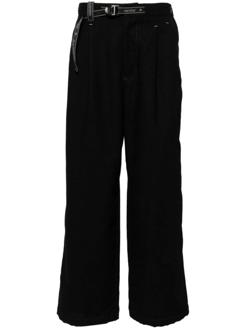 and Wander belted wool-blend trousers - Black von and Wander