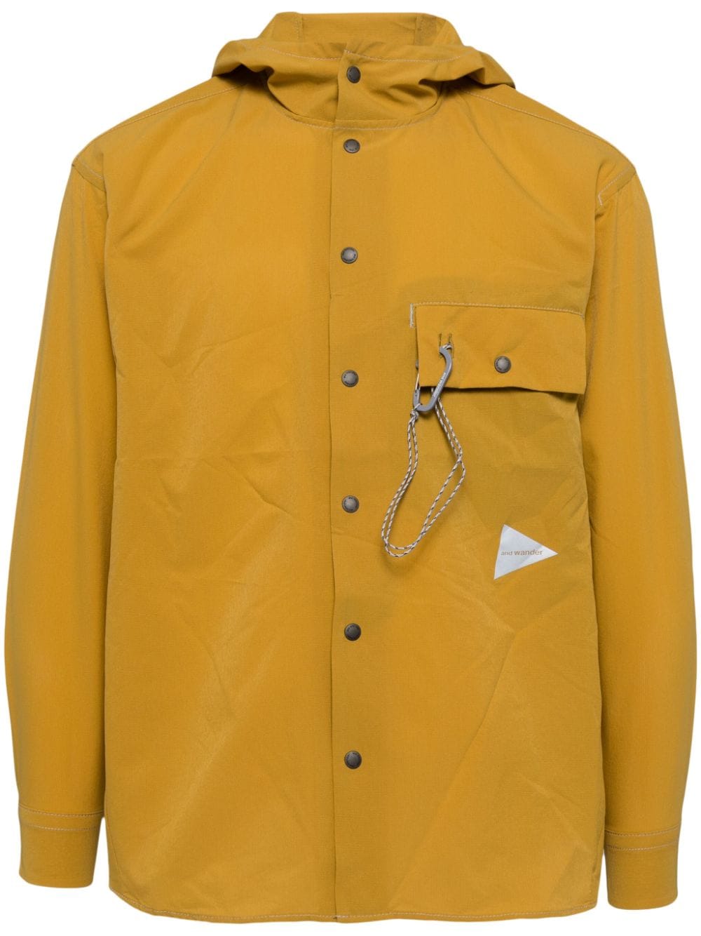 and Wander carabiner-attachment hooded jacket - Yellow von and Wander