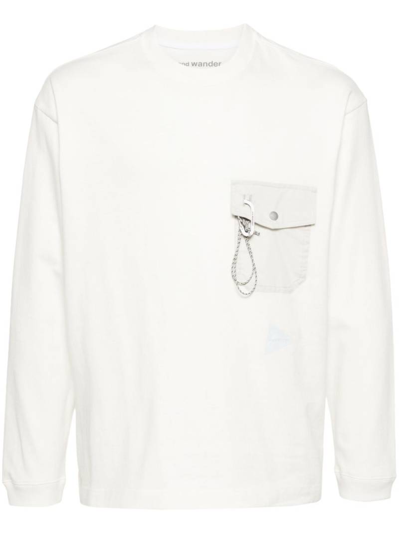 and Wander flap-pocket cotton T-shirt - White von and Wander