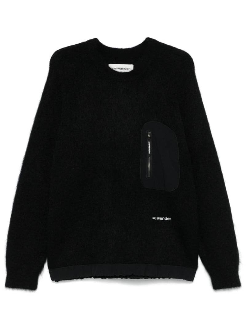 and Wander logo-embroidered sweater - Black von and Wander