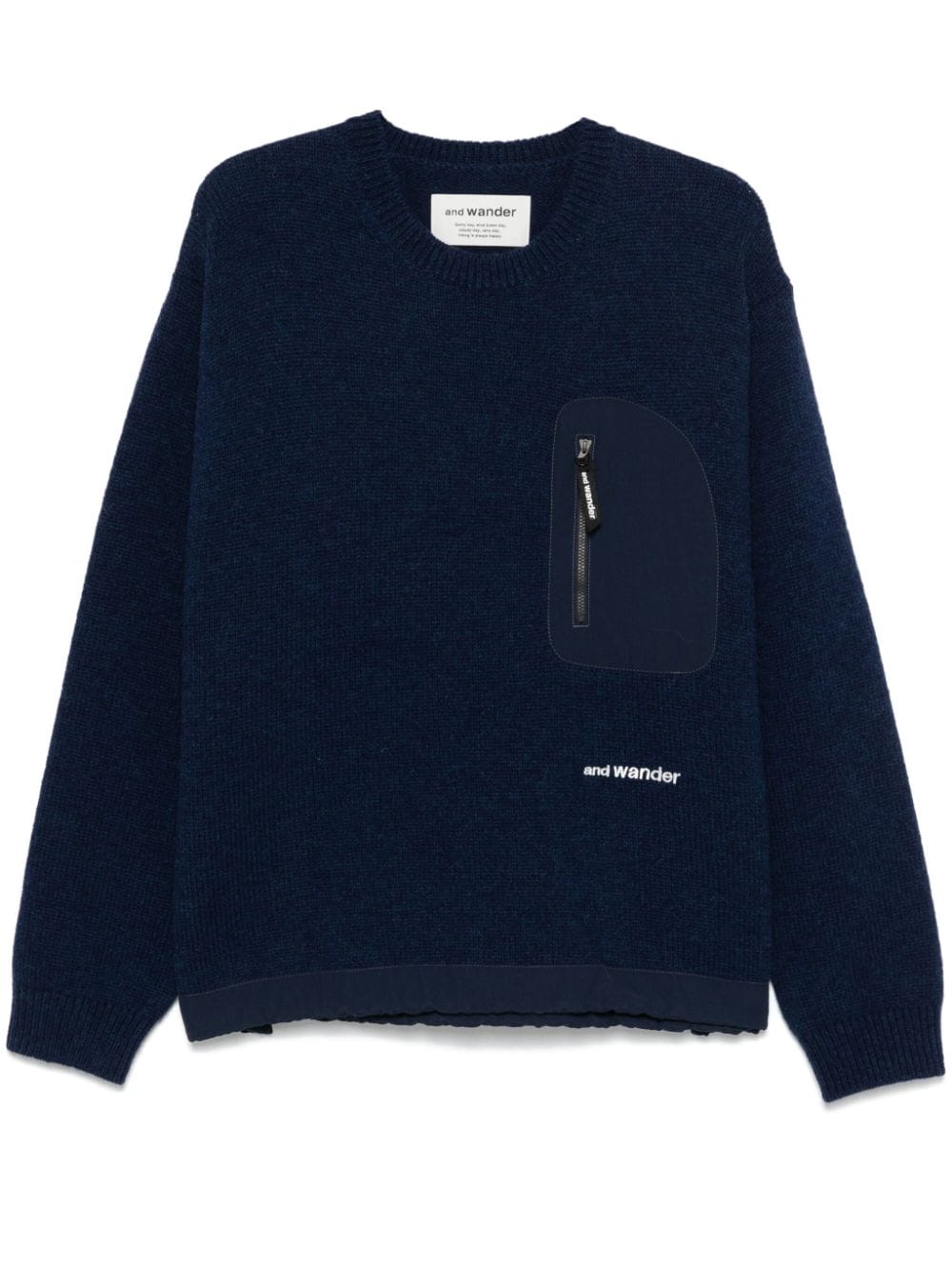 and Wander logo-embroidered sweater - Blue von and Wander