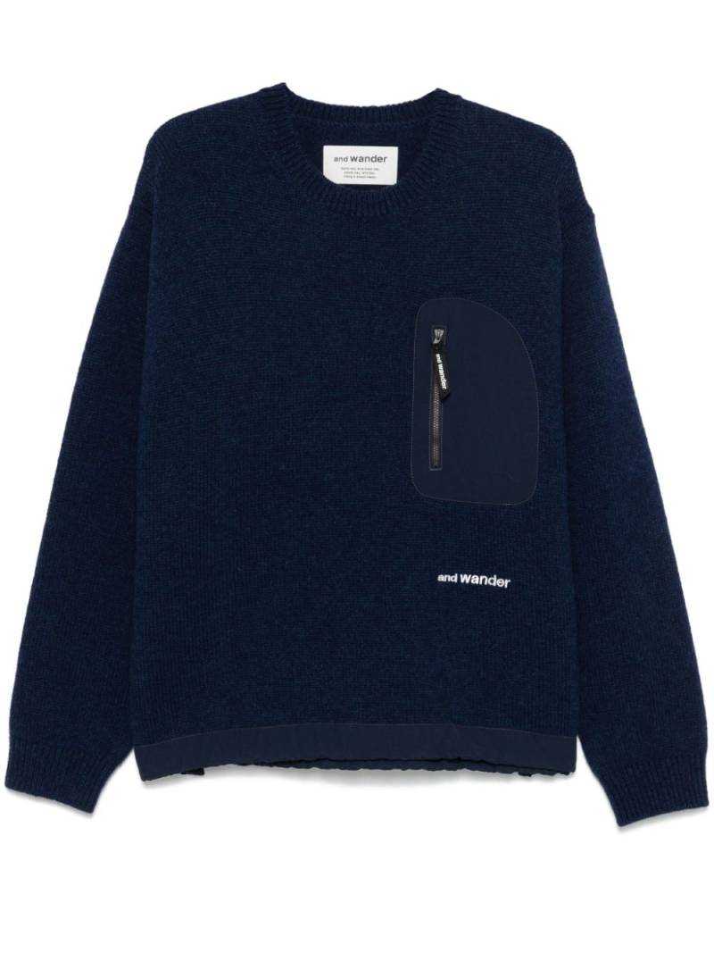 and Wander logo-embroidered sweater - Blue von and Wander